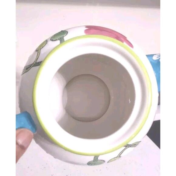 Vintage Dutch Wax Teapot Red Blue Floral Coastline Imports Ceramic - Picture 8 of 9